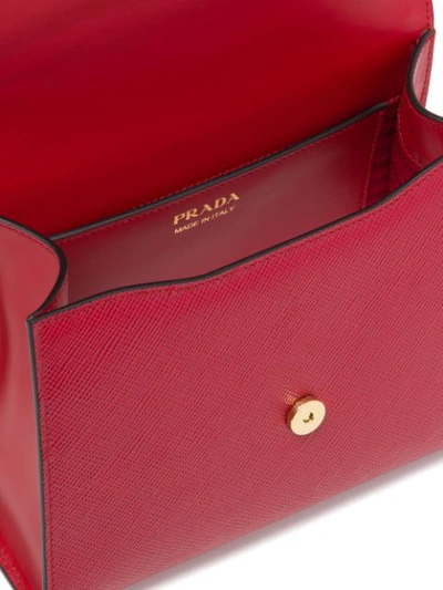 Shop Prada Monochrome Saffiano Leather Bag In Red