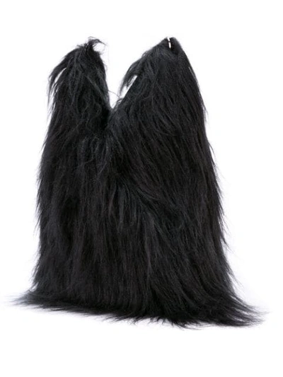 Shop Mm6 Maison Margiela Japanese Faux-fur Crossbody Bag In Black