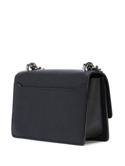 Shop Valextra Foldover Flap Shoulder Bag In Black