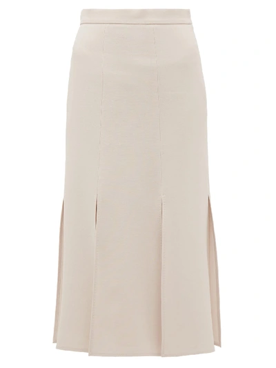 Max Mara Utopico Cotton-blend Midi Skirt In Ecru Chiaro | ModeSens