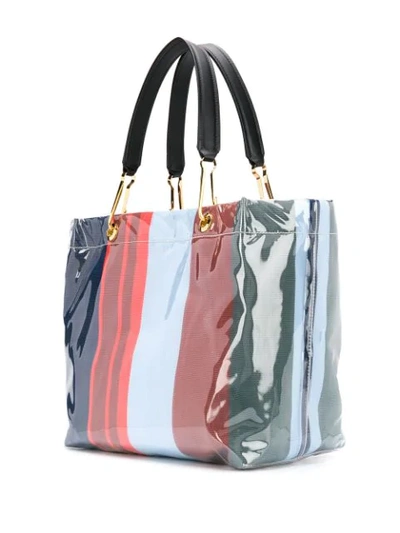 Shop Marni Medium Glossy Grip Tote Bag - Blue