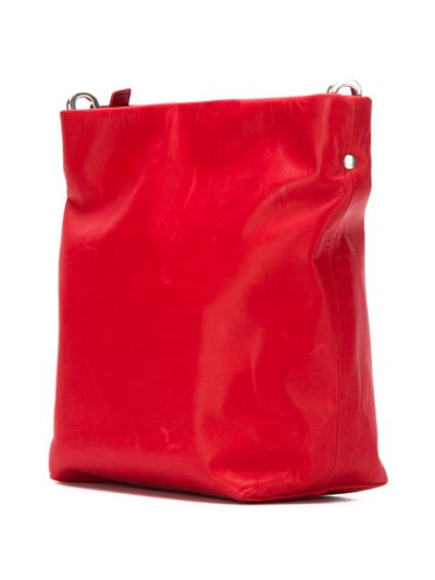 Shop Rick Owens Logo Patch Cross Body Bag In Red