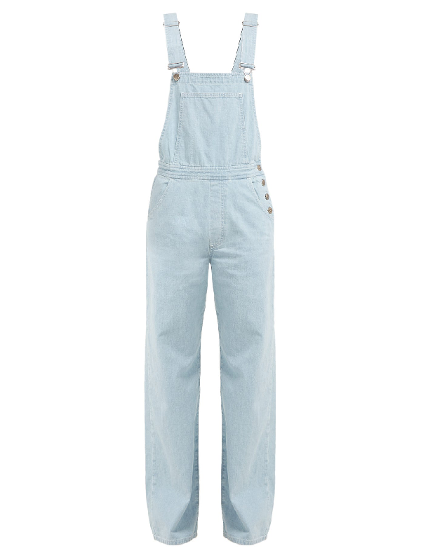 light blue denim dungarees