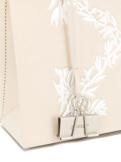 Shop Off-white Hanna Leaves Mini Box Tote In Off White