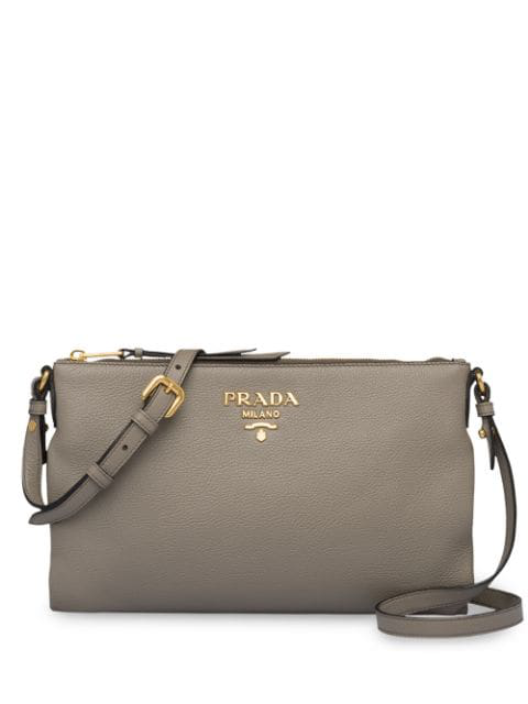 prada logo plaque shoulder bag