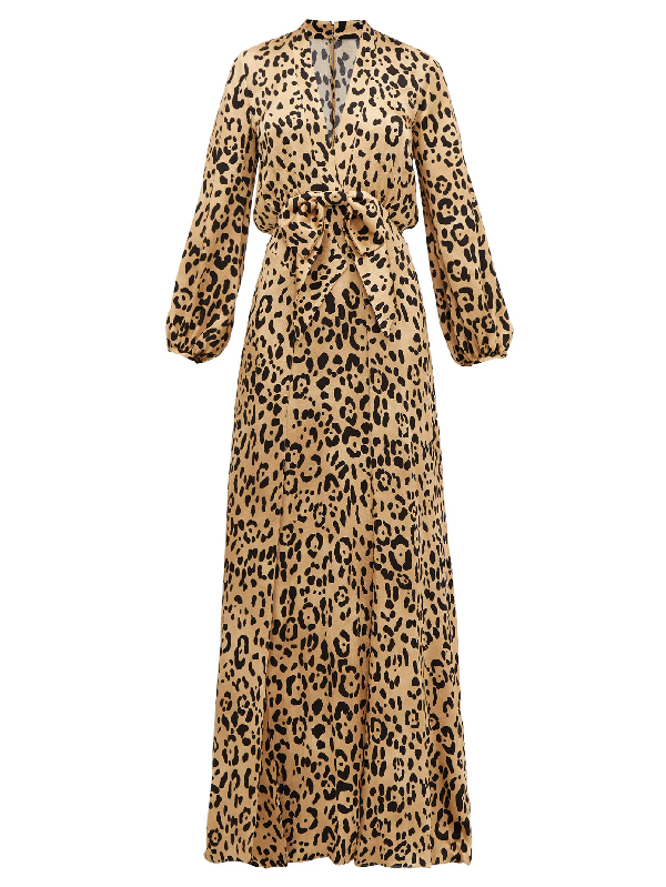 leopard print silk dressing gown