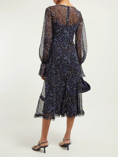 Max Mara Pavia Silk Chiffon Dress In Blue | ModeSens