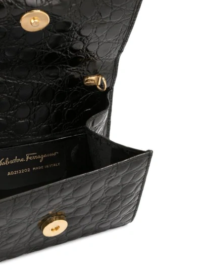 Pre-owned Ferragamo Vara Bow Cross Body Bag In Black