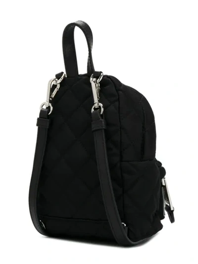 Shop Moschino Mini Quilted Logo Backpack In Black
