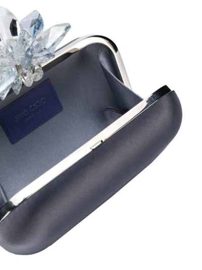 Shop Jimmy Choo Cloud Satin Clutch Bag In Purple