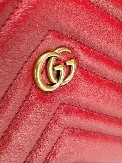 Shop Gucci Gg Marmont Matelassé Medium Tote In Red