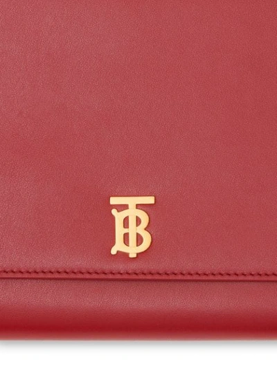 Shop Burberry Small Leather Tb Bag - Red