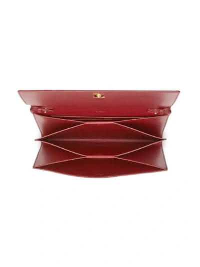 Shop Burberry Small Leather Tb Bag - Red