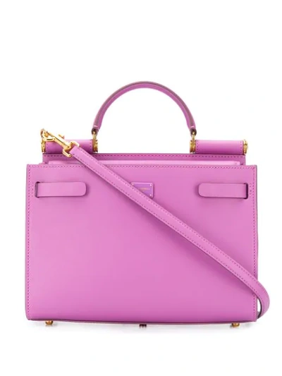 Shop Dolce & Gabbana Small Sicily 62 Tote Bag In Purple