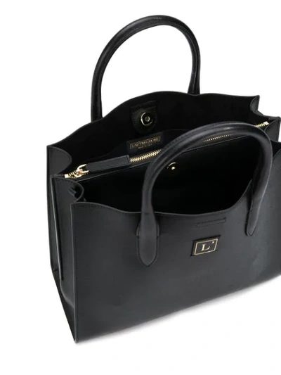 Shop L'autre Chose Saffiano Tote In Black