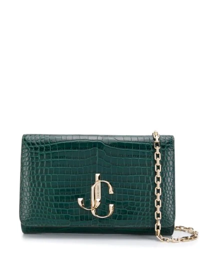 Shop Jimmy Choo Embossed Varenne Clutch - Green