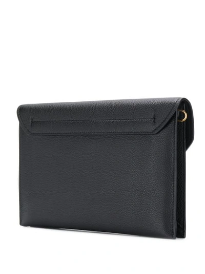 Shop Ferragamo Logo Buckle Clutch Bag In Black