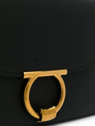 Shop Ferragamo Logo Buckle Clutch Bag In Black