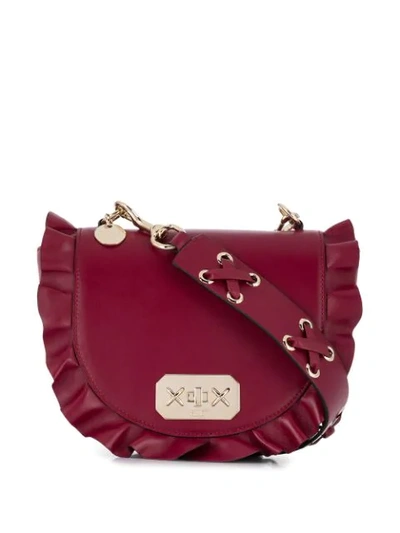 Shop Red Valentino Red(v) Frill Detail Shoulder Bag