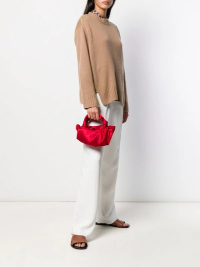 Shop The Row Twisted Silk Mini Tote In Red