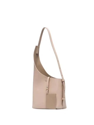Shop Aesther Ekme Demi Lune Leather Bucket Bag In Neutrals