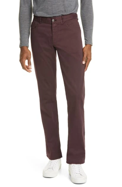 Shop Canali Straight Leg Five-pocket Pants In Red