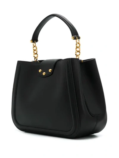 Shop Dolce & Gabbana Sicily Soft-leather Tote Bag In Black