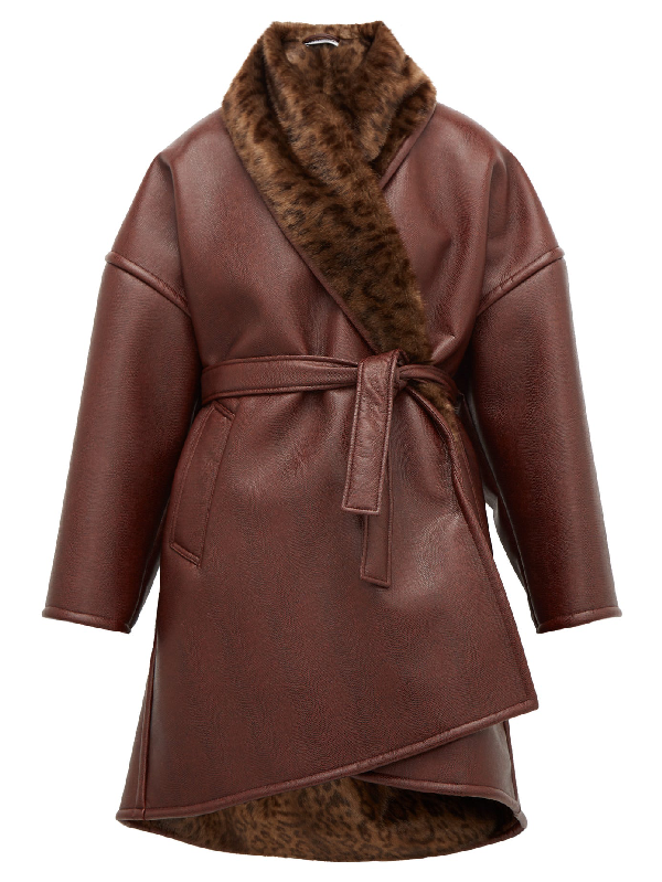 burgundy wrap coat