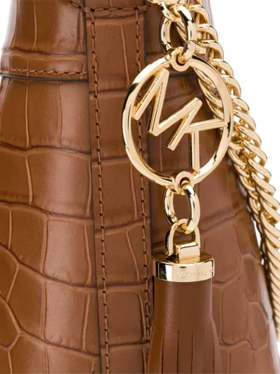 Shop Michael Michael Kors Bea Bucket Shoulder Bag In Brown