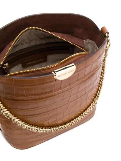Shop Michael Michael Kors Bea Bucket Shoulder Bag In Brown