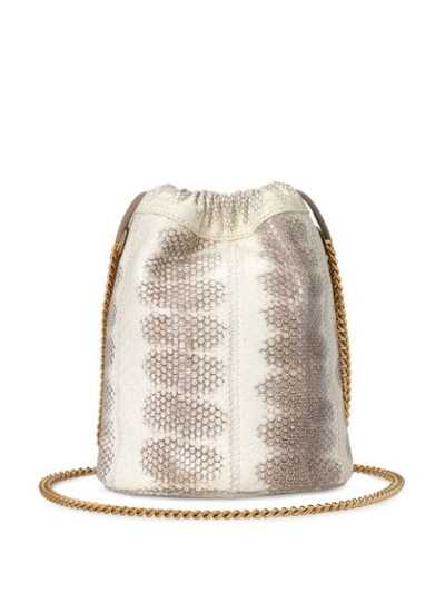 Shop Gucci Zumi Snakeskin Mini Bucket Bag In Neutrals