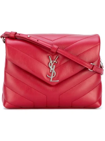 Shop Saint Laurent Loulou Quilted Crossbody Bag In Red