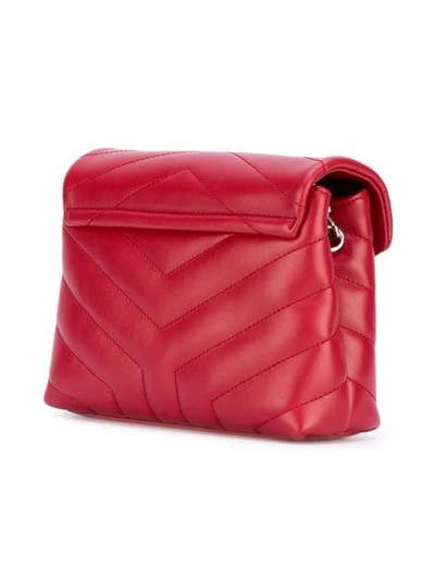 Shop Saint Laurent Loulou Quilted Crossbody Bag In Red