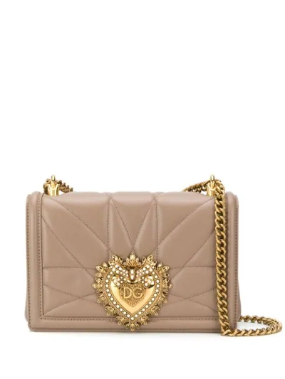 Shop Dolce & Gabbana Devotion Shoulder Bag In 87148 Turtledove