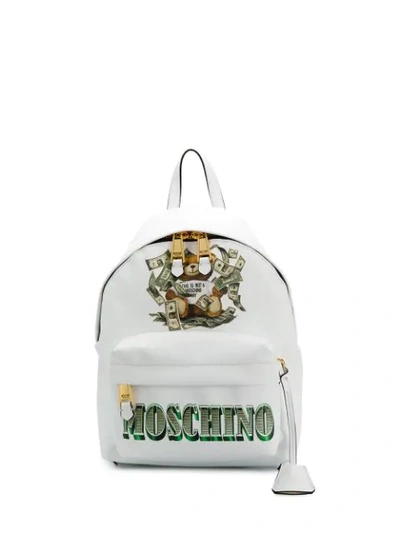 Shop Moschino Rucksack Mit Teddy-motiv In 3001 White