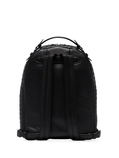 Shop Bottega Veneta Woven Backpack - Black