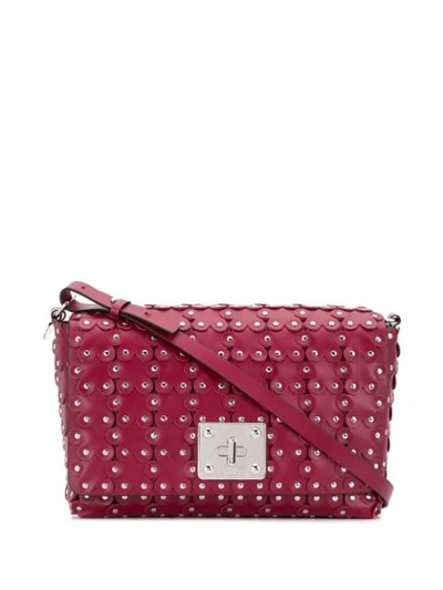 Shop Red Valentino Red(v) Flower Puzzle Shoulder Bag In R86 Dark Red