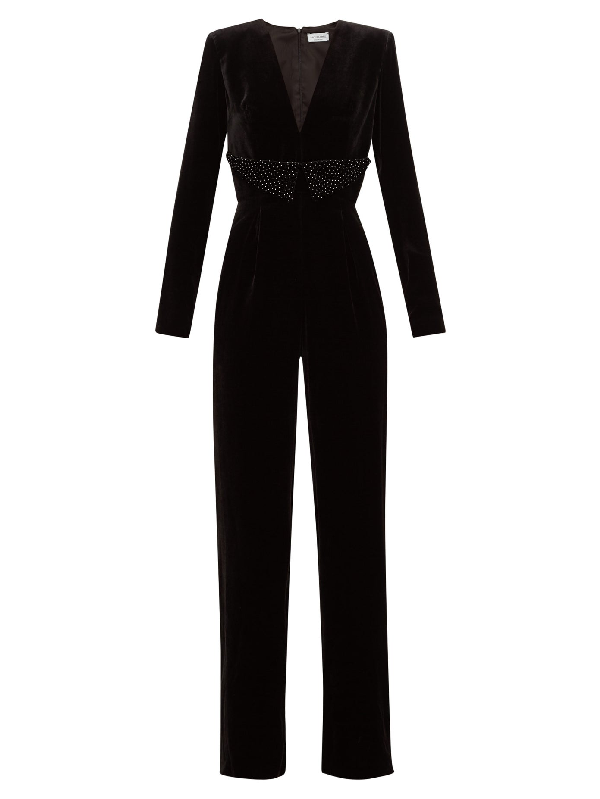 silver velvet jumpsuit