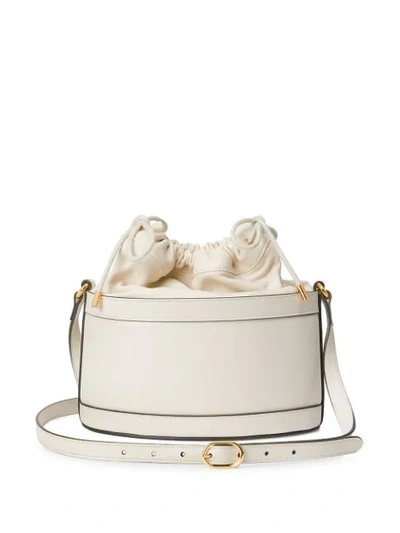 Shop Gucci 1955 Horsebit Shoulder Bag In White