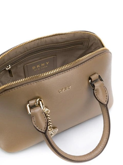 Shop Dkny Bryant Chain Detail Satchel Bag In Neutrals