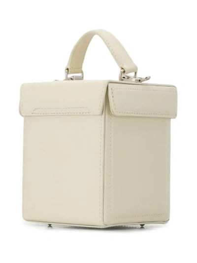 Shop Mark Cross Flip-lock Box Cross Body Bag In White