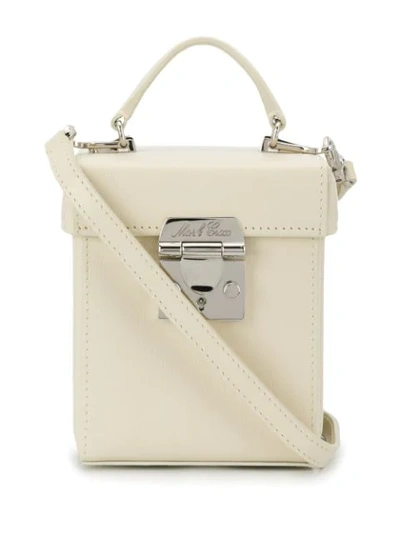 Shop Mark Cross Flip-lock Box Cross Body Bag In White