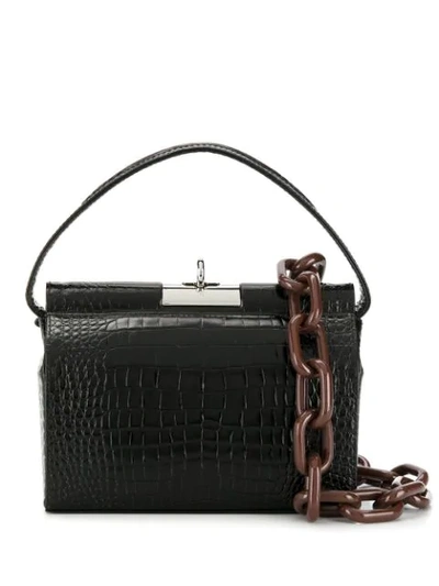 Shop Gu_de Milky Croc-effect Tote In Black