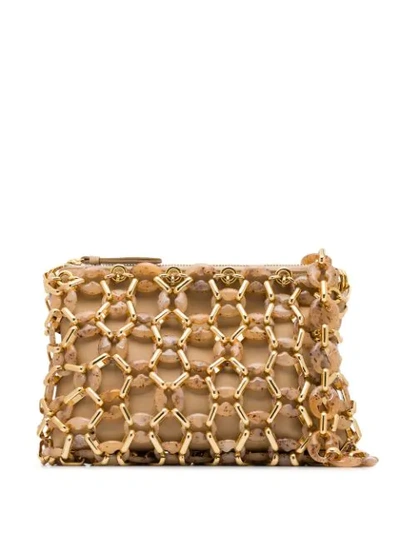 Shop By Far Capria Chain-link Shoulder Bag In Neutrals