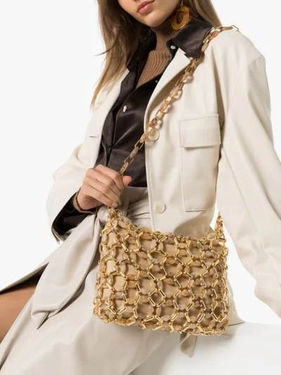 Shop By Far Capria Chain-link Shoulder Bag In Neutrals