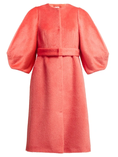 Delpozo Single-breasted Wool Coat In Pink | ModeSens