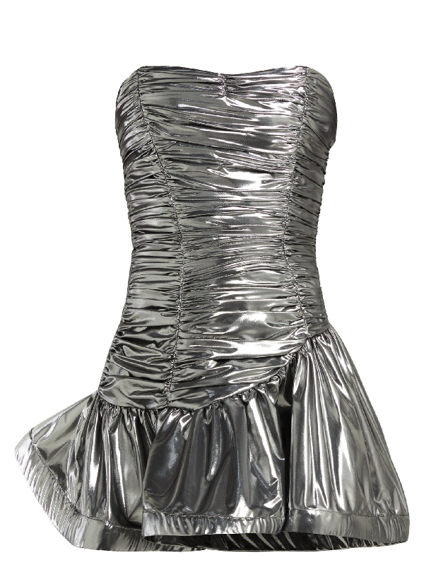 glamorous metallic strapless dress