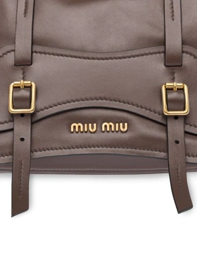 Shop Miu Miu Grace Lux Briefcase In Grey