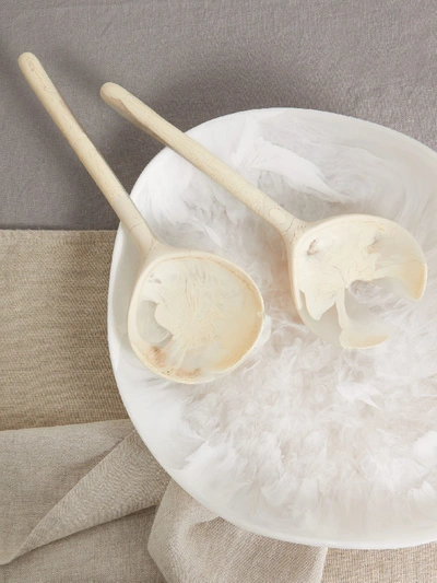 Dinosaur Designs Pipi Marble-effect Serving Spoons In Beige Multi | ModeSens