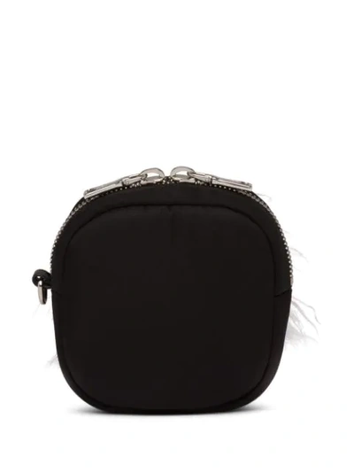 Shop Prada Faux-fur Embellished Mini Bag In Black